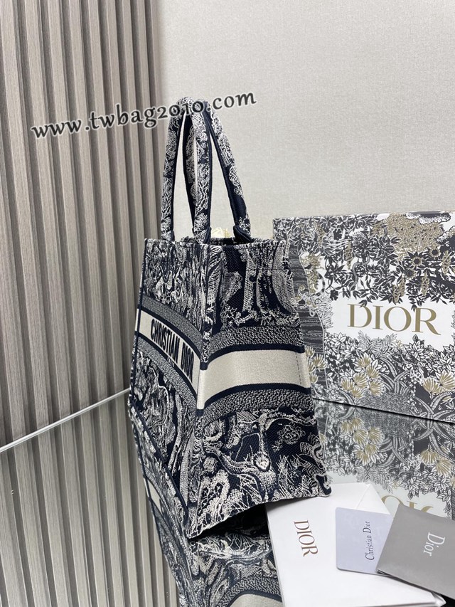 Dior专柜新款TOTE包迪奥高仿原单经典新蓝虎中号购物袋手提托特包 djfk1374